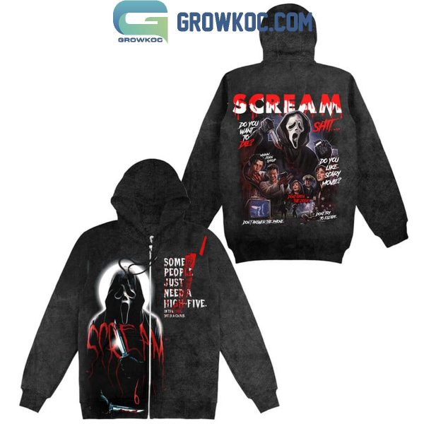 Scream Halloween Some People Just Need A High-Five Hoodie T-Shirt