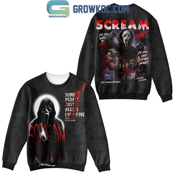 Scream Halloween Some People Just Need A High-Five Hoodie T-Shirt