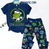 Seattle Seahawks Grinch 2024 I Hate People But Love Seahawks Fleece Pajamas Set