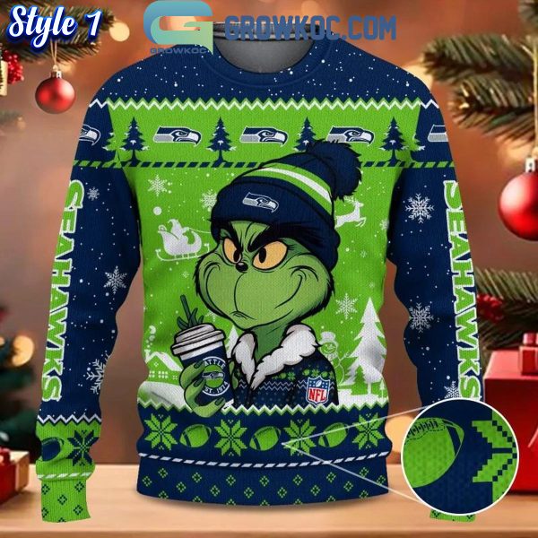 Seattle Seahawks Grinch Stolen Christmas 2024 Grinchmas Ugly Sweater