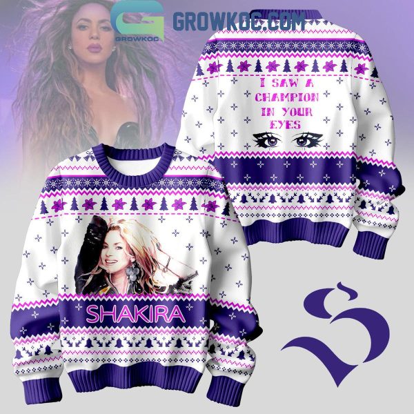 Shakira I Saw A Champion In Eyes Christmas Ugly Sweater