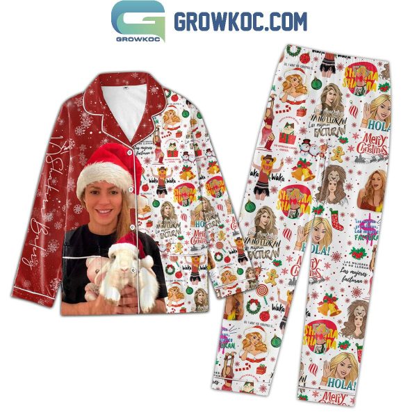 Shakira Merry Christmas Waka Waka Hips Don’t Lie Polyester Pajamas Set