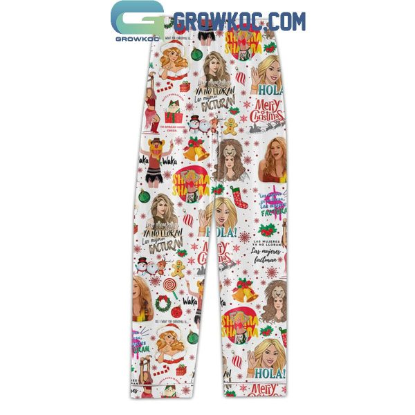 Shakira Merry Christmas Waka Waka Hips Don’t Lie Polyester Pajamas Set