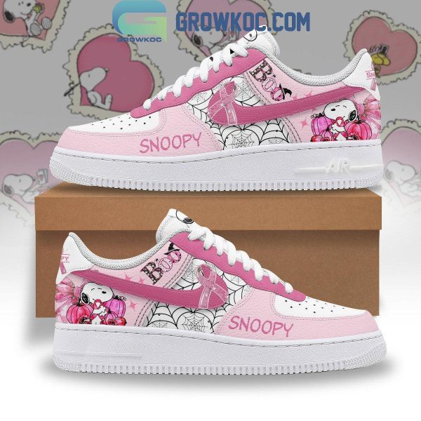 Snoopy Boo In Halloween 2024 Beat Breast Cancer Air Force 1 Shoes