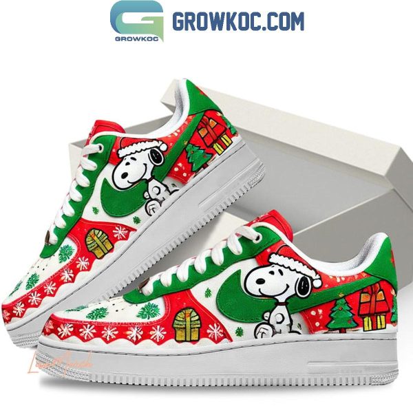 Snoopy Happy Holiday 2024 Christmas Peanuts Air Force 1 Shoes