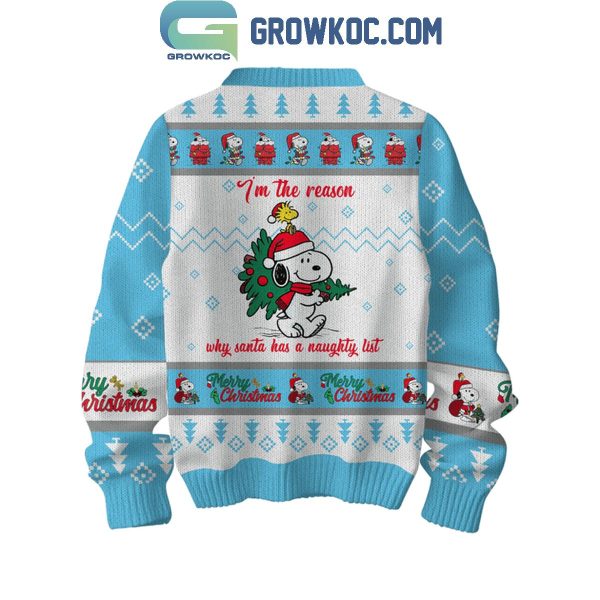 Snoopy I’m The Reason Why Santa Has A Naughty List Christmas Ugly Sweater