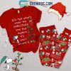 Snoopy It’s Not What Under The Christmas Tree Black Fleece Pajamas Set