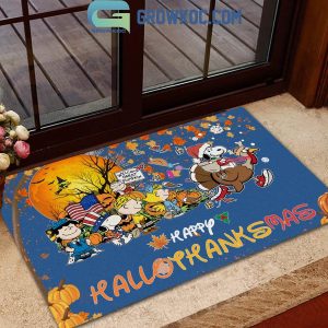 Snoopy Peanuts 75th Anniversary Happy Hallothanksmas Doormat