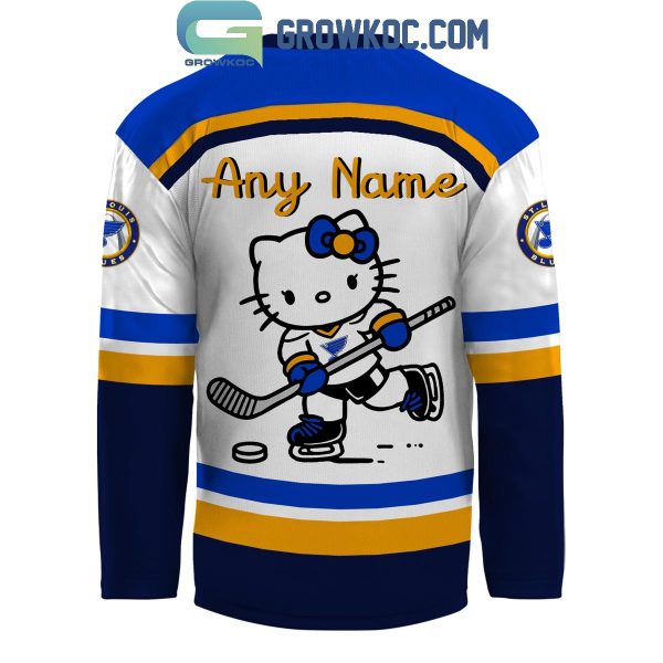 St. Louis Blues Celebrating 50th Anniversary Hello Kitty Personalized Hockey Jersey