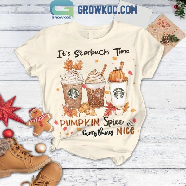 Starbucks Time Pumpkin Spice Everything Nice Fleece Pajamas Set