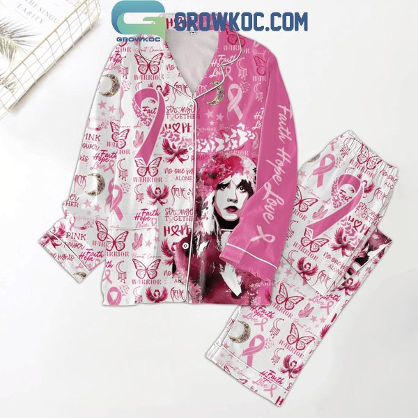 Stevie Nicks Faith Hope Love Breast Cancer Warrior Polyester Pajamas Set