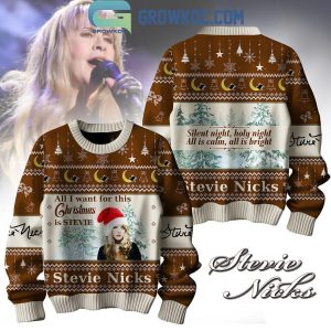 Stevie Nicks Silent Night Holy Night All Is Calm All Is Right Christmas Ugly Sweater