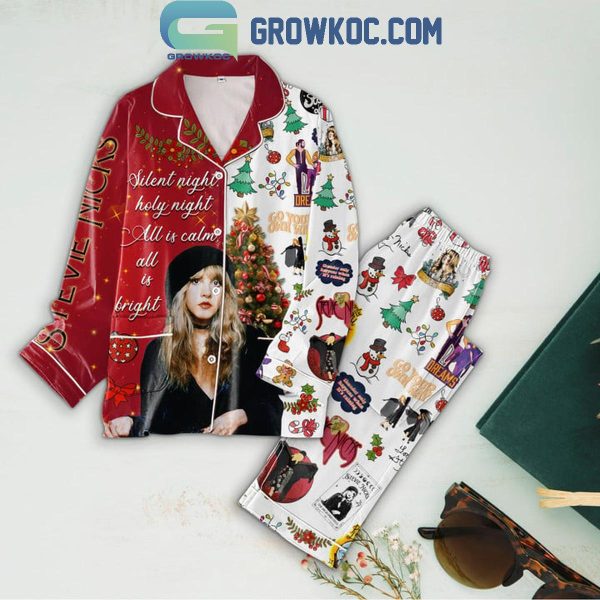 Stevie Nicks Silent Night Holy Night All Is Calm Christmas Polyester Pajamas Set