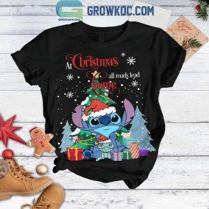 Stitch At Christmas All Roads Lead To Home Fleece Pajamas Set