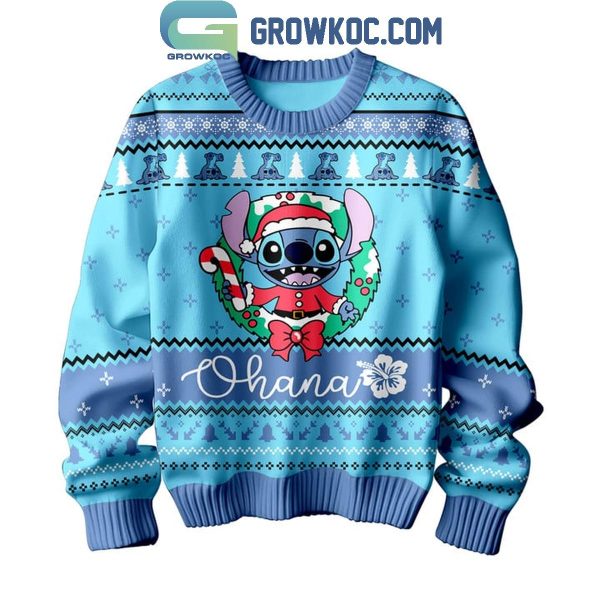 Stitch Ohana In Happy Christmas Ugly Sweater