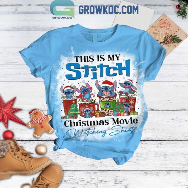 Stitch This Is My Stitch Christmas Movie Watching Fleece Pajamas Set