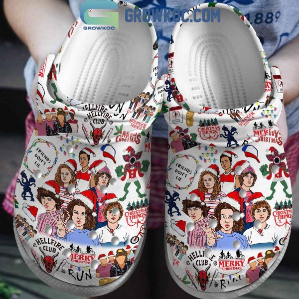 Stranger Things Hellfire Club Run Eleven Christmas Crocs Clogs