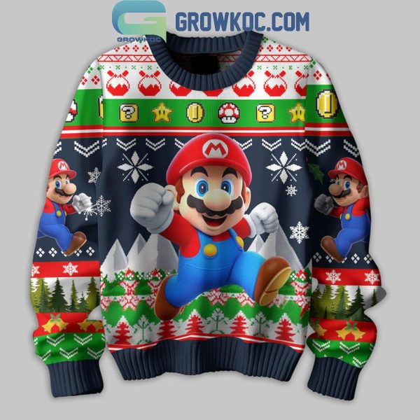 Super Mario Nintendo 2024 Celebrating Christmas Ugly Sweater