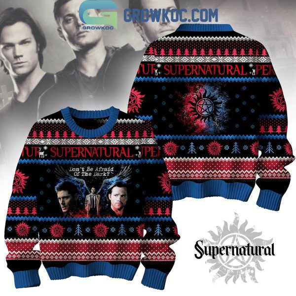 Supernatural Fan 2024 Don’t Be Afraid Of The Dark Christmas Ugly Sweater