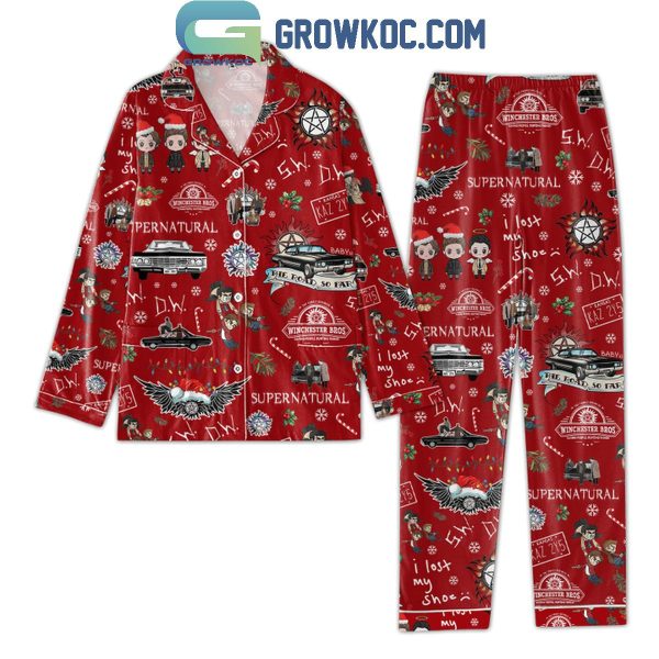 Supernatural Winchester Family Christmas Happy Holiday Polyester Pajamas Set