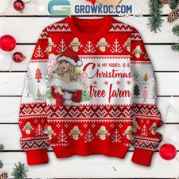 Taylor Swift Christmas In My Heart Is A Tree Farm Red Design Ugly Sweater