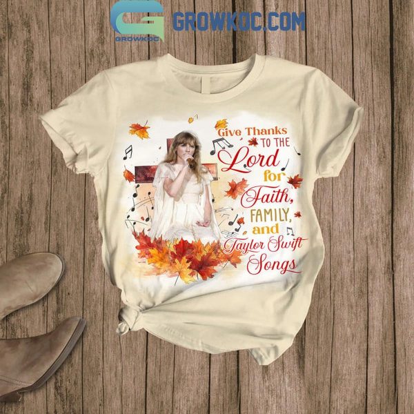 Taylor Swift Give Thanks To The Lord For Faith Family Fleece Pajamas Set