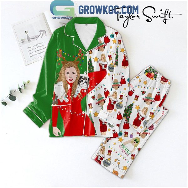 Taylor Swift Happy Swiftmas Celebrate Christmas Polyester Pajamas Set