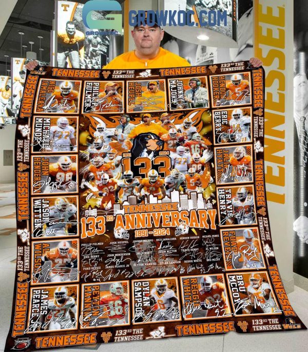 Tennessee Volunteers 133rd Anniversary 1891-2024 Fleece Blanket Quilt