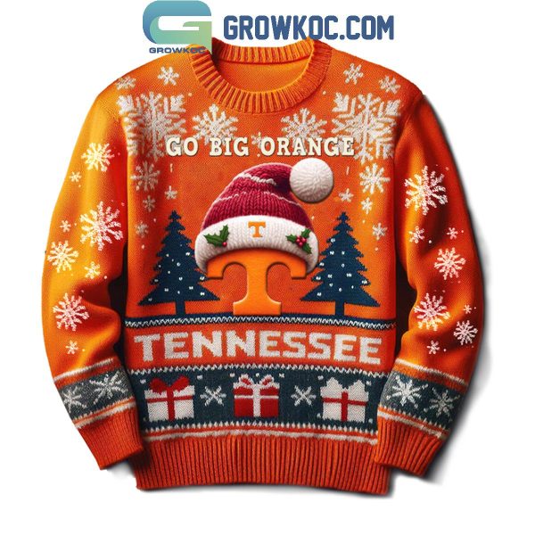 Tennessee Volunteers Go Big Oranges Merry Christmas Ugly Sweater