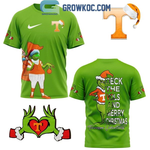 Tennessee Volunteers Grinch Deck The Vols And Merry Christmas Hoodie T-Shirt