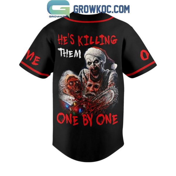 Terrifier 3 He’s Killing Them One By One Personalized Baseball Jersey