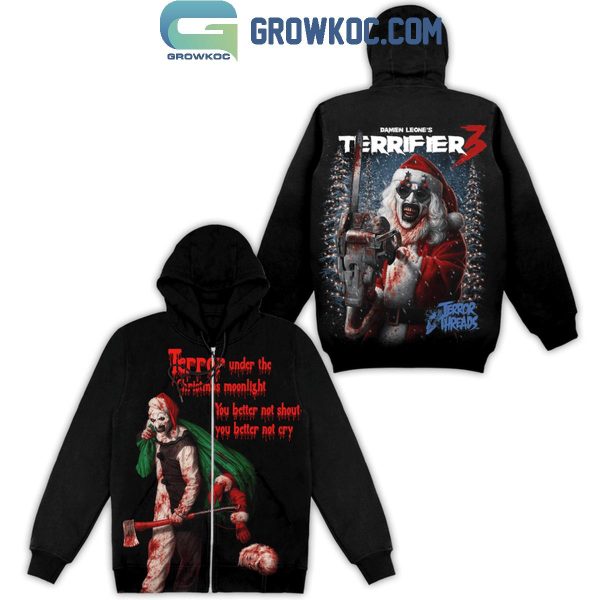 Terrifier 3 Terror Under The Christmas Moonlight Hoodie T-Shirt