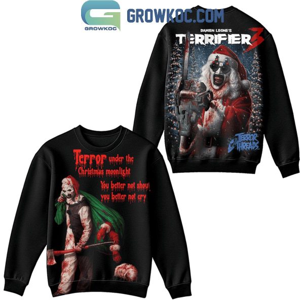 Terrifier 3 Terror Under The Christmas Moonlight Hoodie T-Shirt