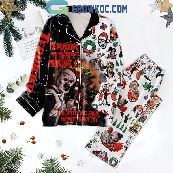 Terrifier 3 Terror Under The Christmas Moonlight Polyester Pajamas Set