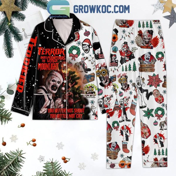 Terrifier 3 Terror Under The Christmas Moonlight Polyester Pajamas Set