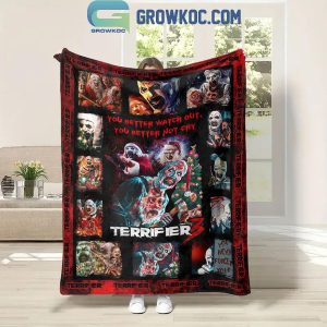 Terrifier 3 You Better Watch Out You Better Not Cry Fleece Blanket Quilt