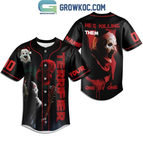 Terrifier Art The Clown He Is Killing Them Personalized Baseball Jersey