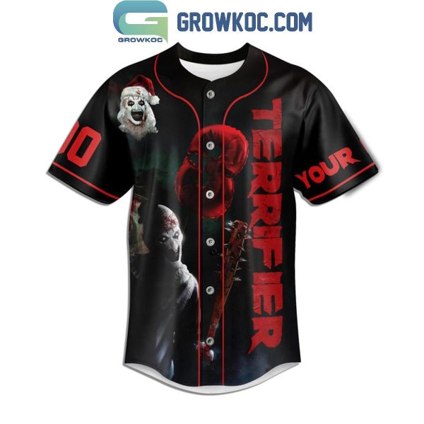 Terrifier Art The Clown He Is Killing Them Personalized Baseball Jersey