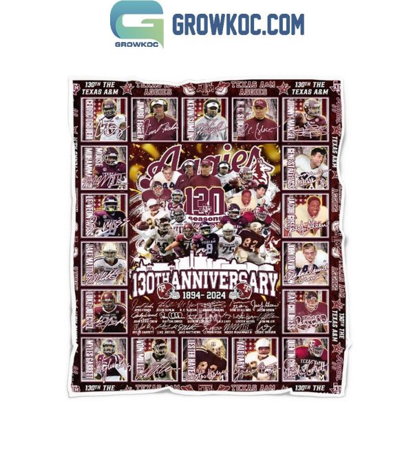 Texas A&M Aggies 1894-2024 Celebrating 130th Anniversary Fleece Blanket Quilt