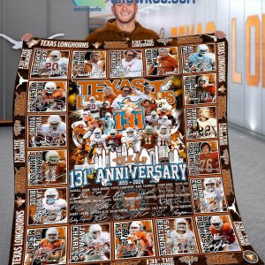 Texas Longhorns 131st Anniversary 1893-2024 Fleece Blanket Quilt