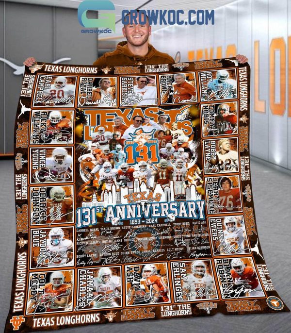 Texas Longhorns 131st Anniversary 1893-2024 Fleece Blanket Quilt