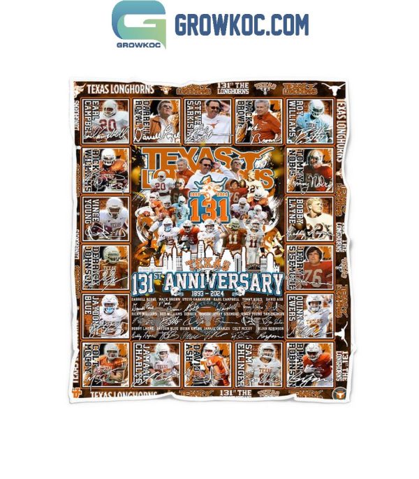 Texas Longhorns 131st Anniversary 1893-2024 Fleece Blanket Quilt