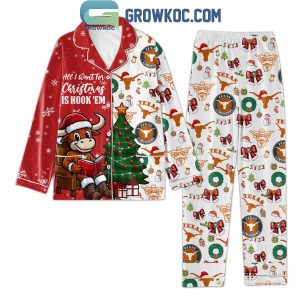 Texas Longhorns All I Want For Christmas Is Hook ‘Em Polyester Pajamas Set