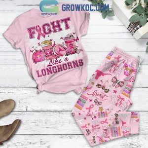 Texas Longhorns Beat Cancer Fight Like A Longhorns Fleece Pajamas Set