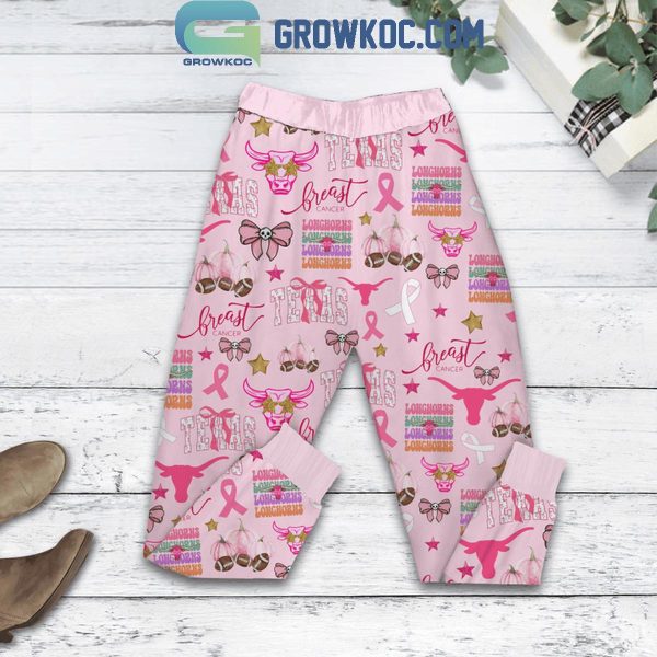 Texas Longhorns Beat Cancer Fight Like A Longhorns Fleece Pajamas Set