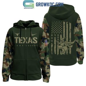 Texas Longhorns Camouflage Soldier Fight For American Freedom Hoodie T-Shirt