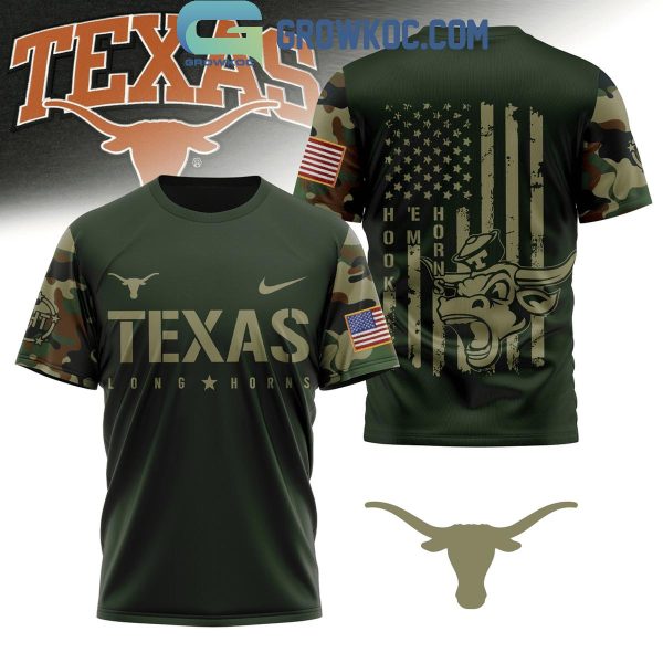 Texas Longhorns Camouflage Soldier Fight For American Freedom Hoodie T-Shirt