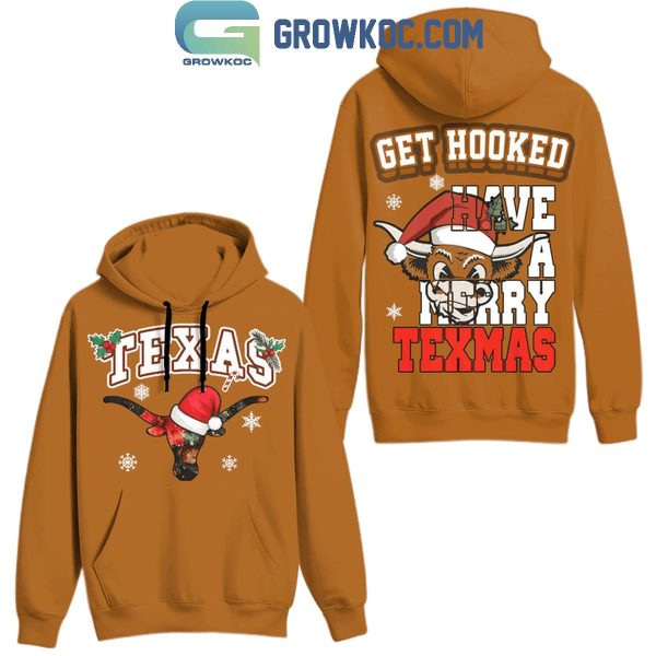 Texas Longhorns Get Hooked Have Merry Texmas Christmas Hoodie T-Shirt