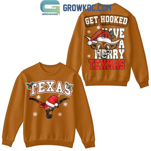 Texas Longhorns Get Hooked Have Merry Texmas Christmas Hoodie T-Shirt