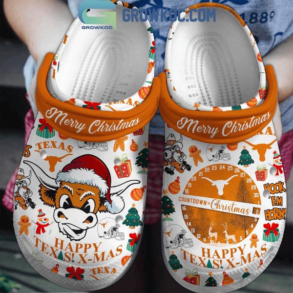 Texas Longhorns Happy Texas X-Mas 2024 Merry Christmas Crocs Clogs